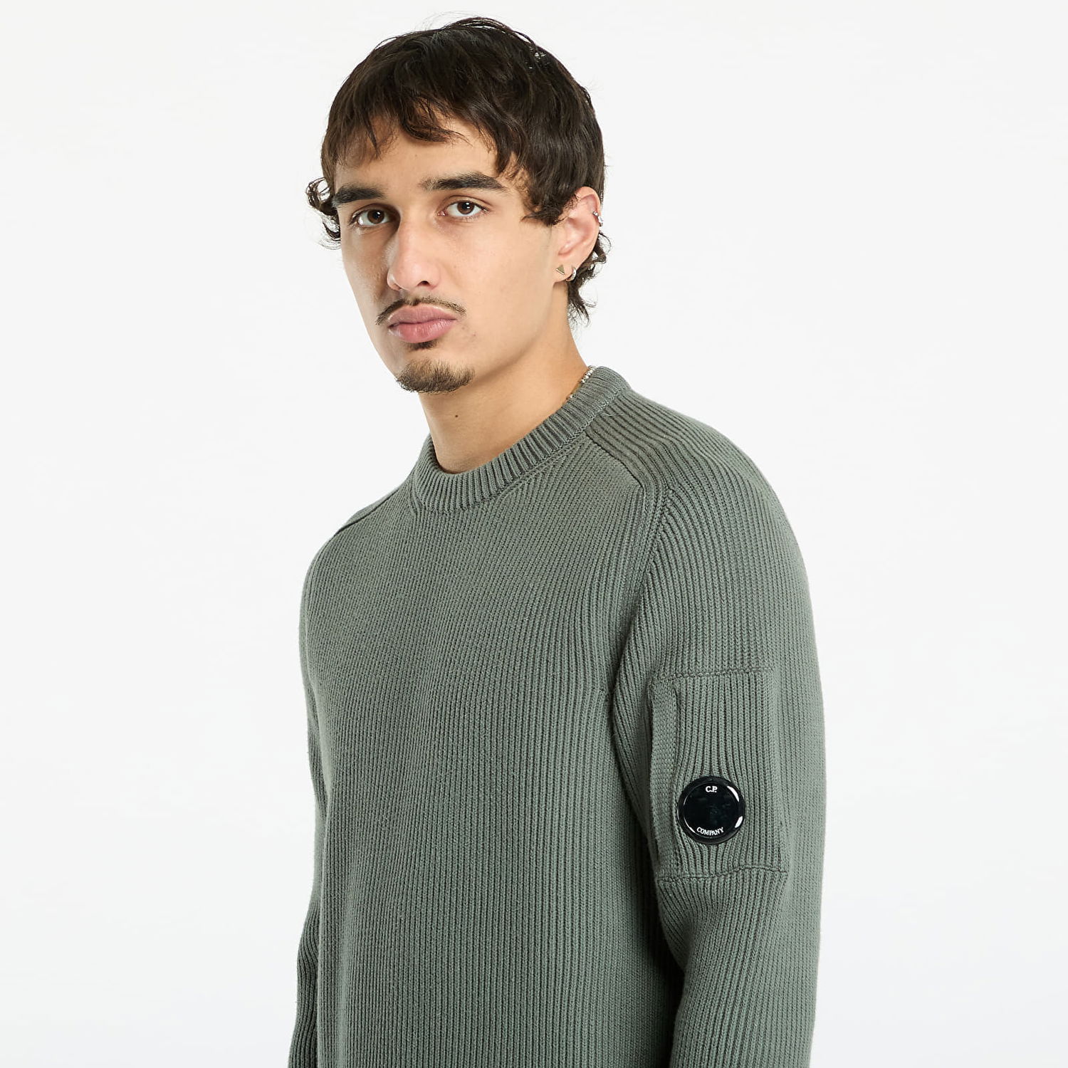 Sveter C.P. Company C.P. Company Knitted Crew Neck Sweater Zelené | 19CMKN015A006608A-921, 1