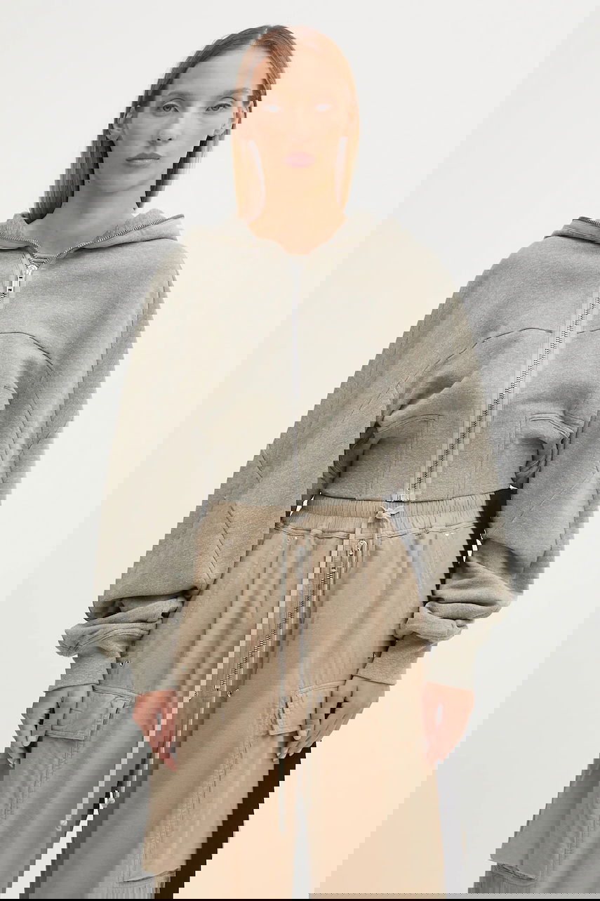 Mikina Rick Owens Rick Owens DRKSHDW Collage Gimp Cropped Hoodie Šedá | DS02E7233.FGM, 0
