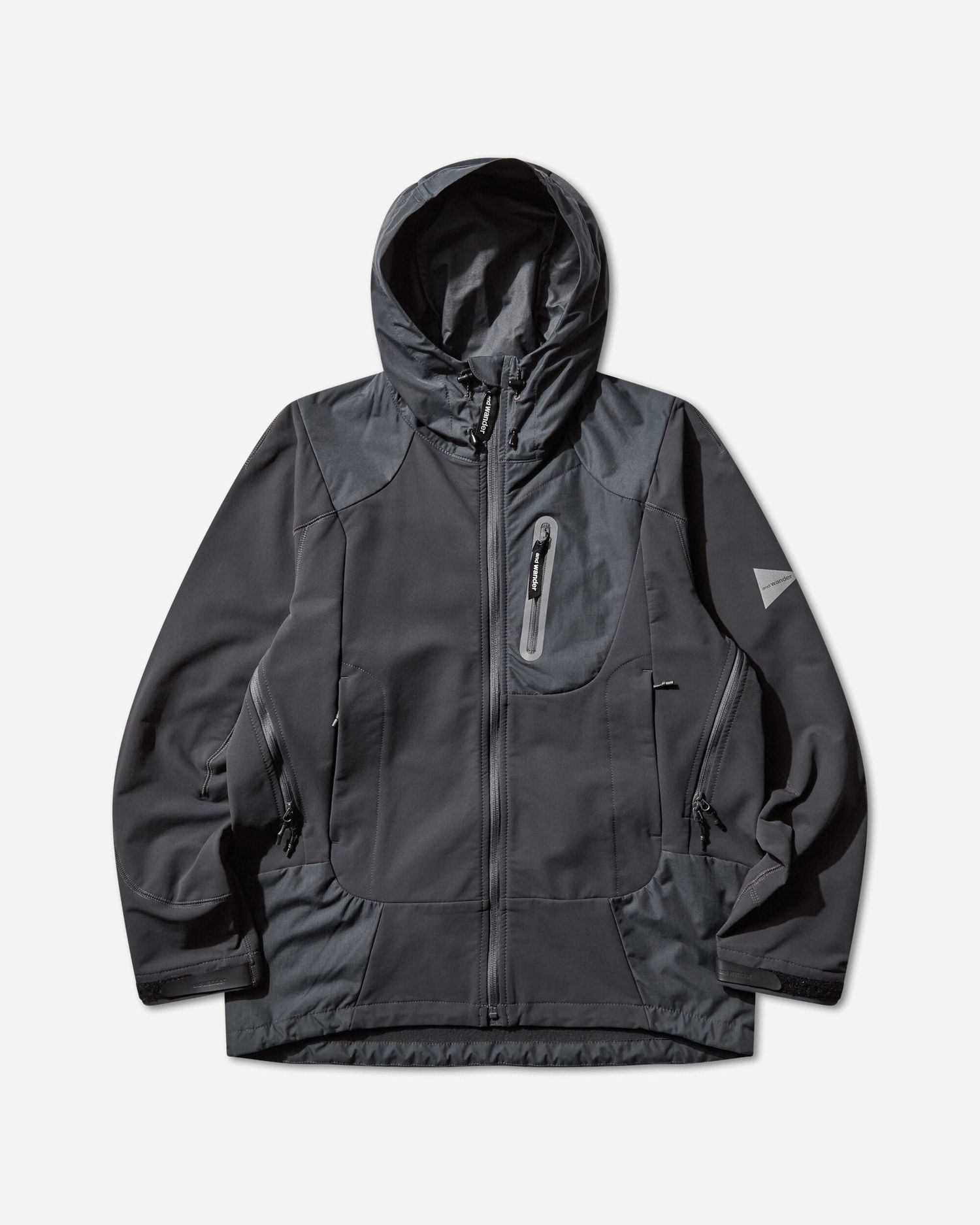 Bunda and wander Hooded Stretch Shell Jacket Šedá | 5745221005 023, 1
