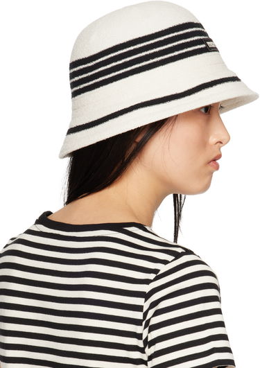Klobúk Moncler Moncler Striped Bucket Hat Biela | K10933B000570U488, 2
