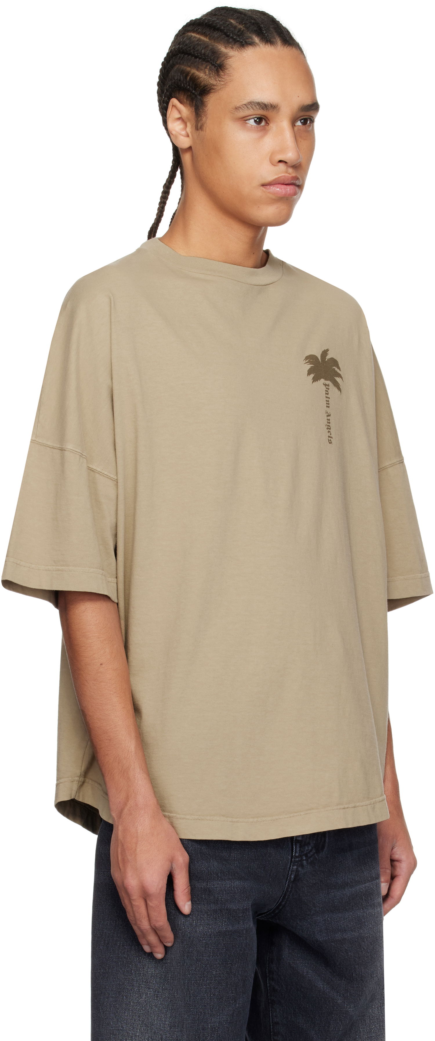 Tričko Palm Angels Palm Angels Palms Over T-Shirt Béžová | PMAA002S25JER0046161, 1