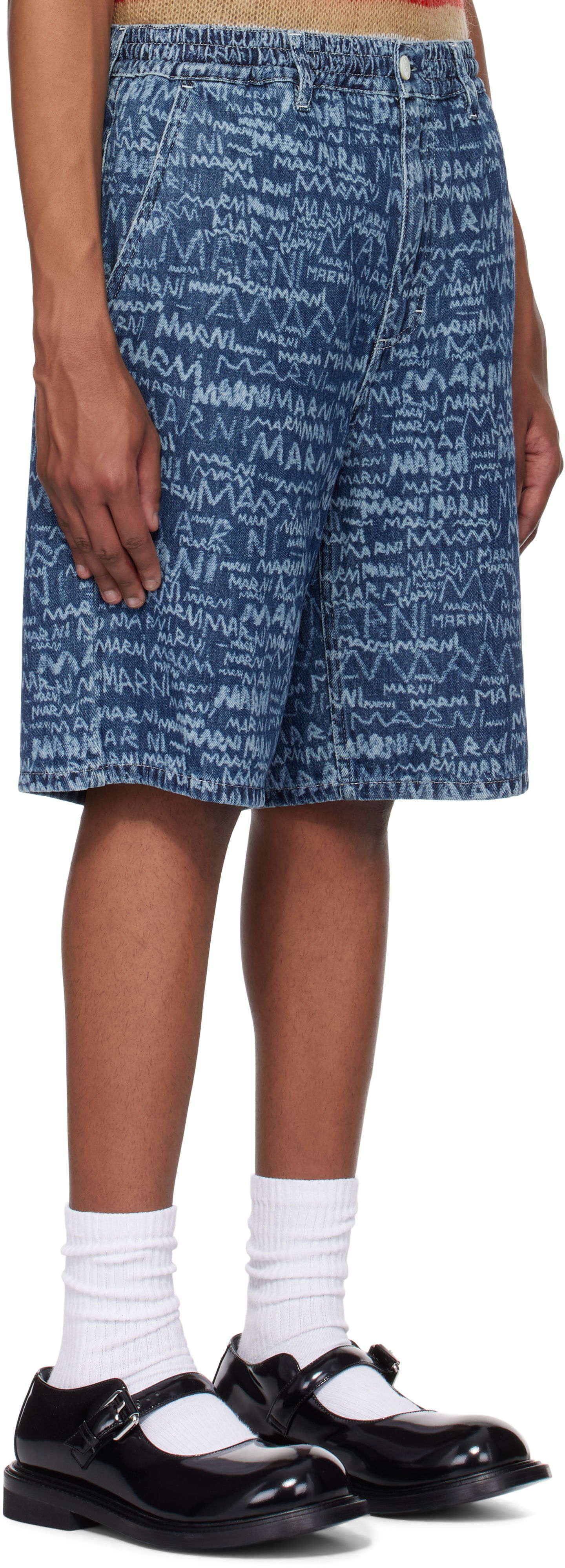 Šortky Marni Marni Bleached Lasered Denim Shorts Modrá | PUJU0070A0 USCX38, 1