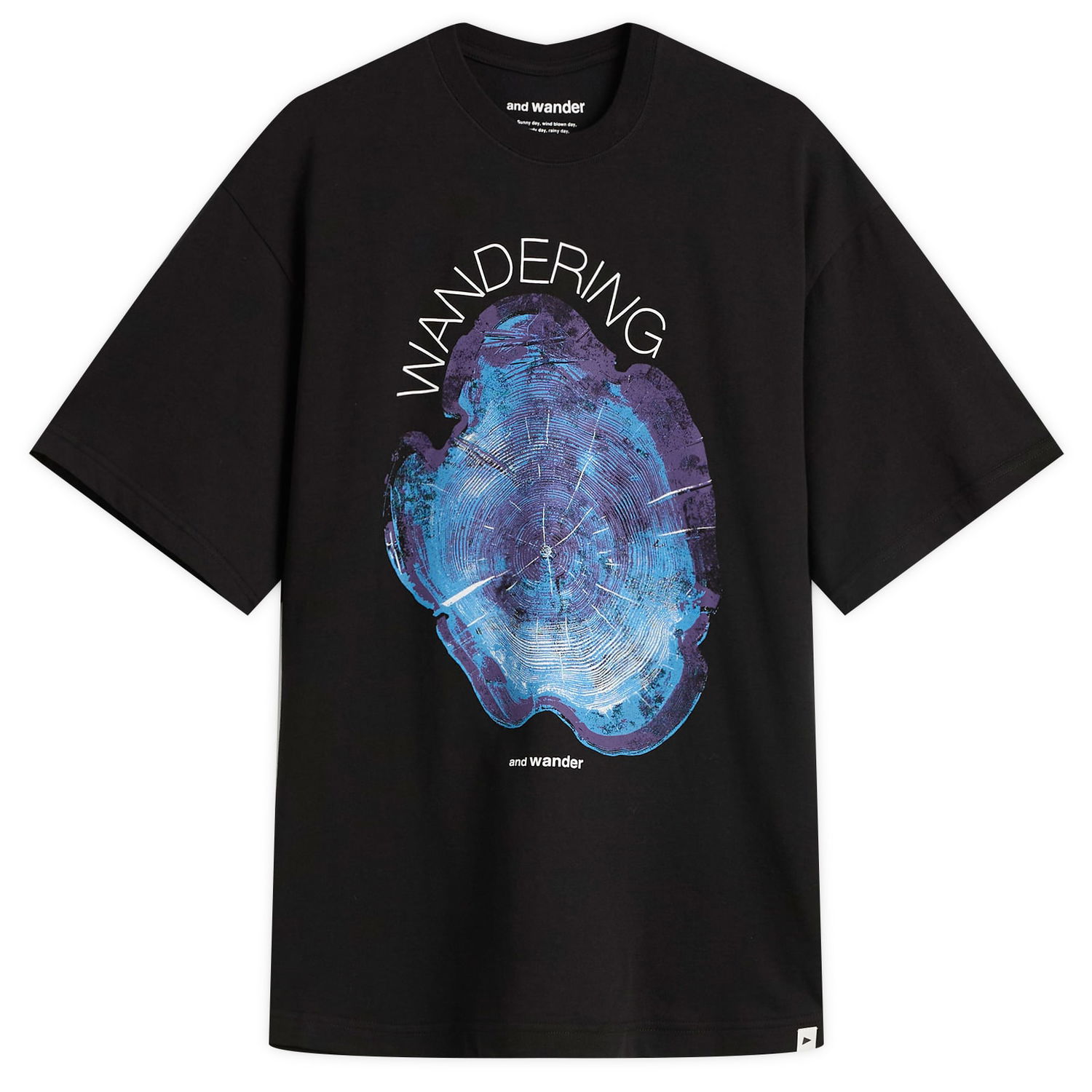 Tričko and wander Wandering Printed T-Shirt Čierna | 5745284091-010, 0