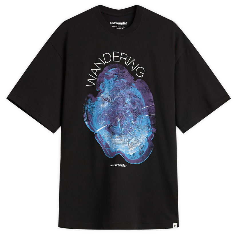 Tričko and wander Wandering Printed T-Shirt Čierna | 5745284091-010