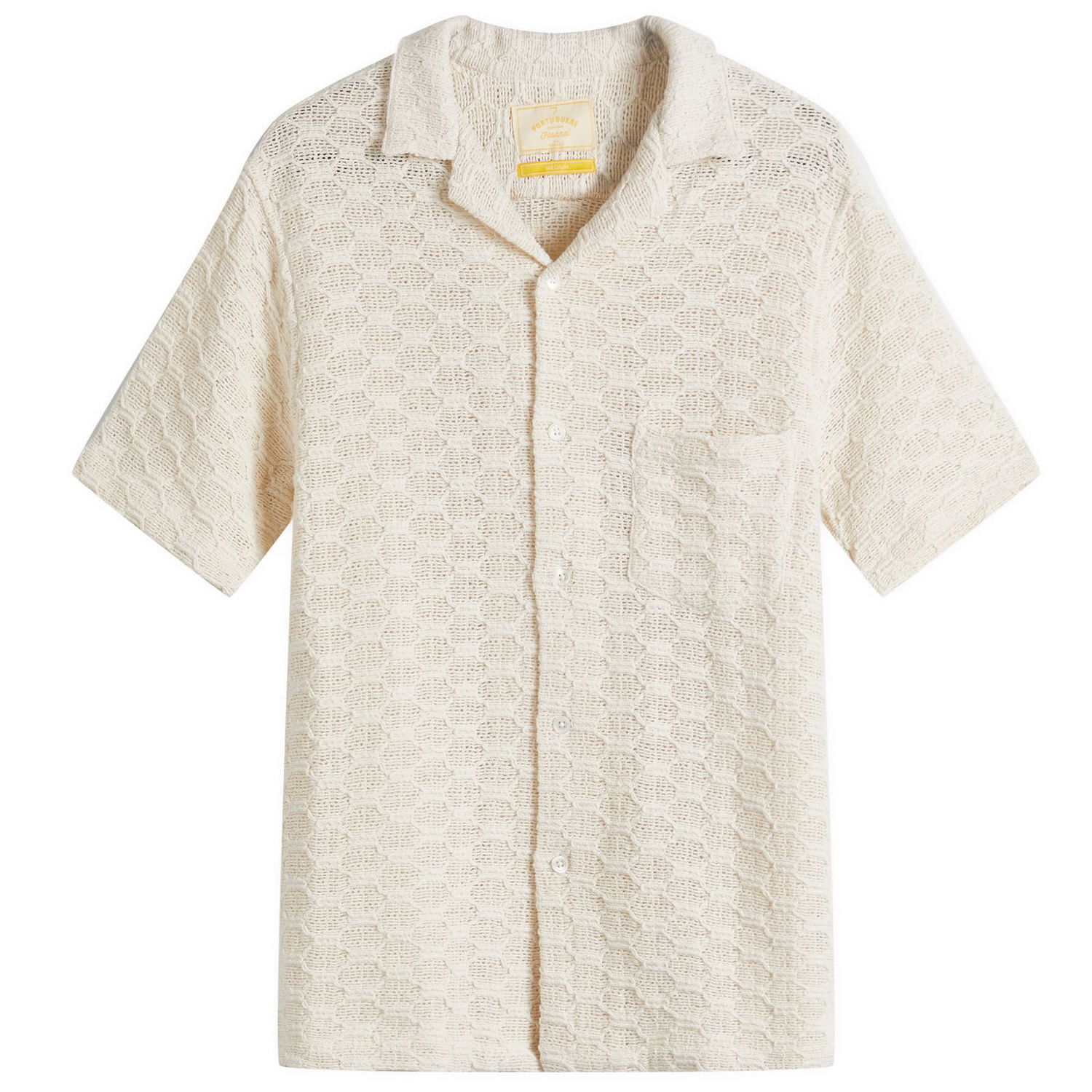 Košeľa Portuguese Flannel Portuguese Flannel Vacation Net Cotton Knit Shirt Béžová | SS25-062-NAT, 1
