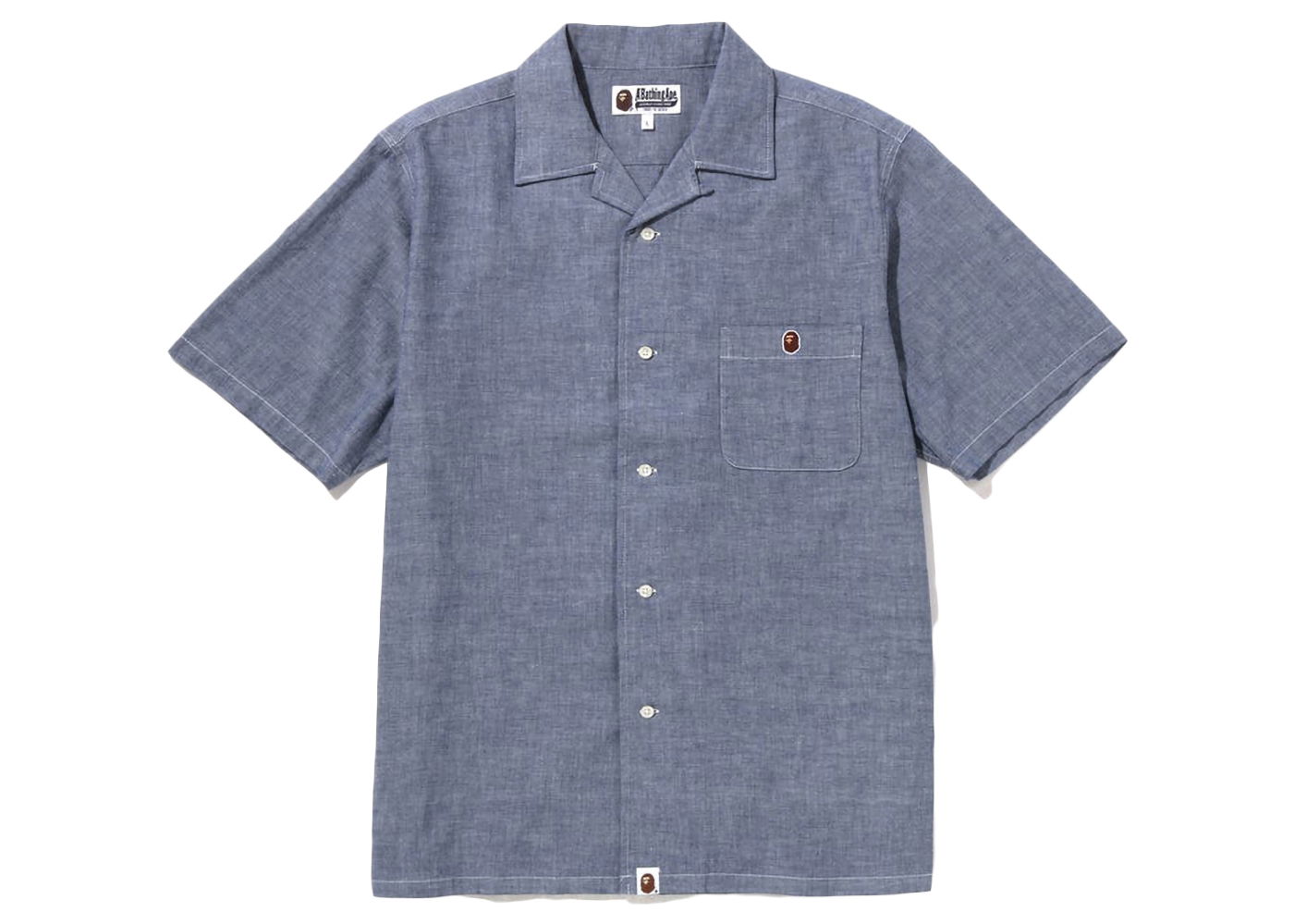 Košeľa BAPE Ape Head One Point Open Collar Shirt Navy | 1I25-132-001, 0