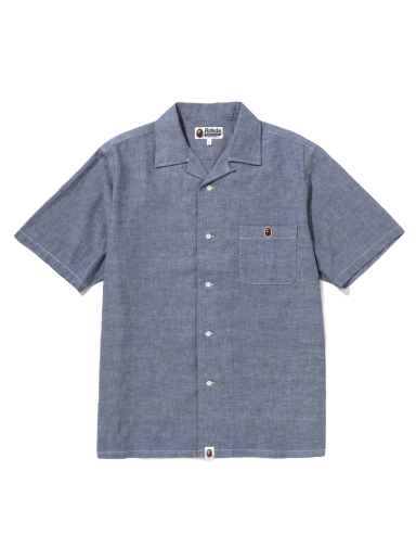 Košeľa BAPE Ape Head One Point Open Collar Shirt Navy | 1I25-132-001