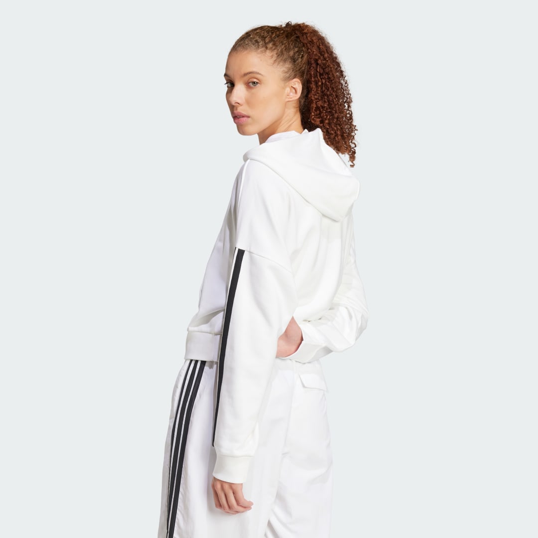 Mikina adidas Performance Quarter-Zip Hoodie With Kangaroo Pocket Biela | JN1948, 1