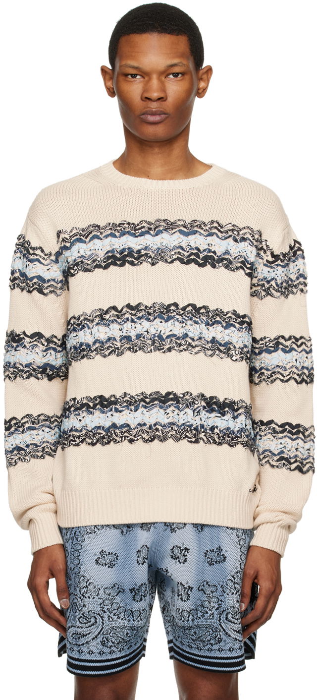 Sveter AMIRI Baja Bandana Knit Sweater Béžová | SS23MKL001-368, 0