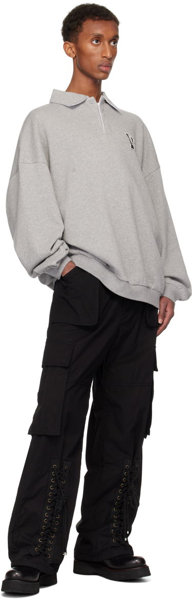Sveter We11done We11done Pearl Logo Polo Sweatshirt Šedá | WD-TS3-24-739-U-MG, 3