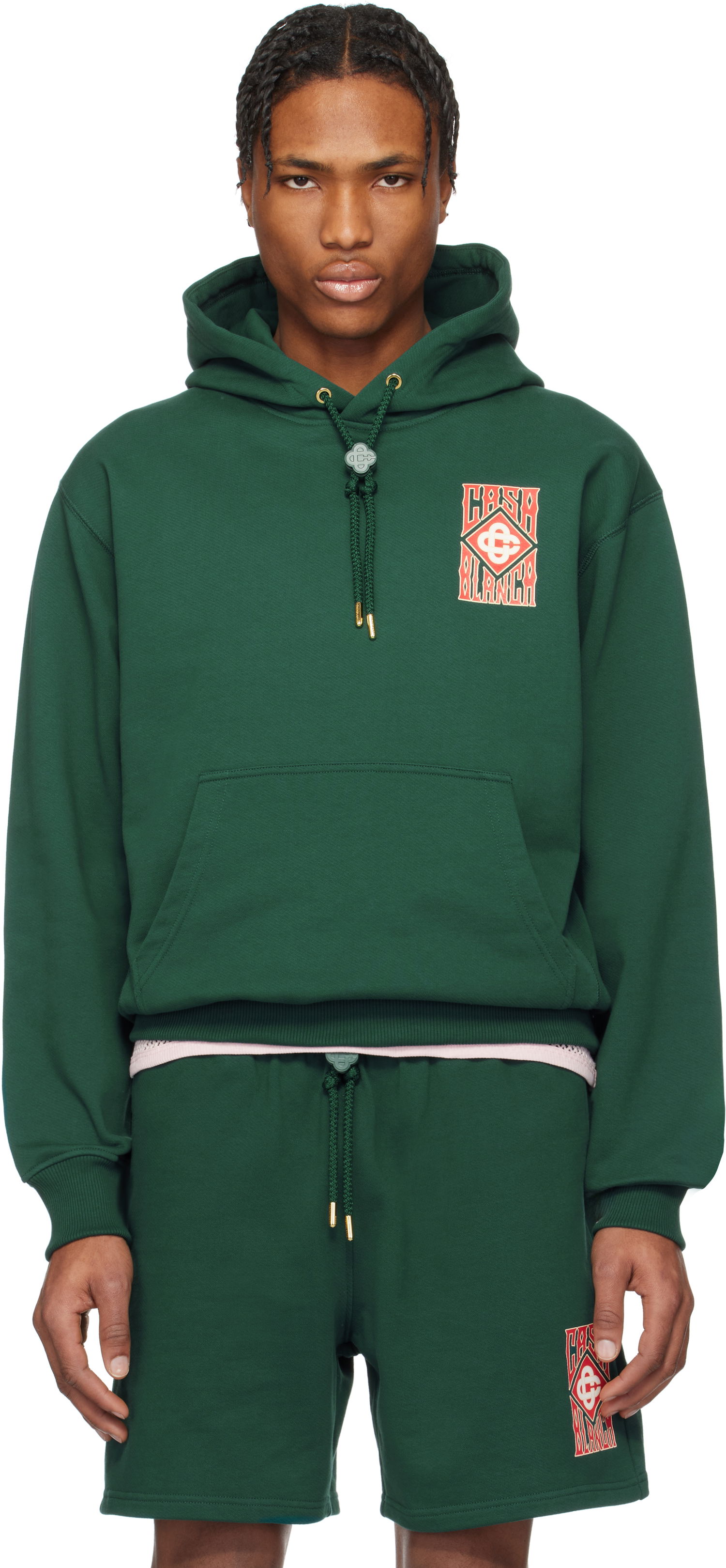 Mikina Casablanca Casablanca Gothic Logo Hoodie Zelené | MS25-JTP-292-01, 0