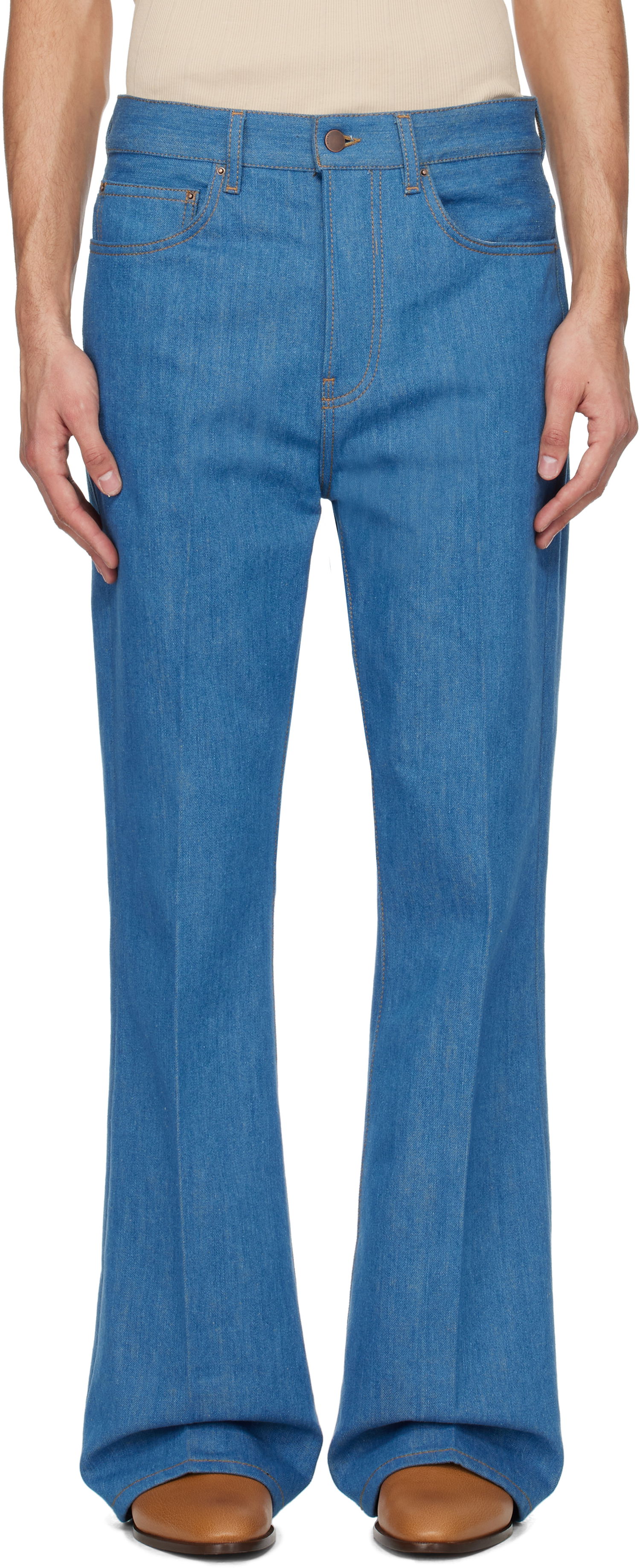 Džínsy AMIRI AMIRI Creased Flare Jeans Modrá | AMDNFR1011, 0