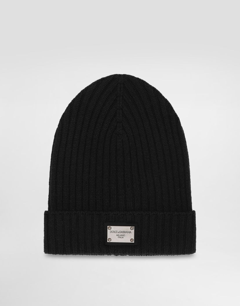 Kulicha Dolce & Gabbana Dolce & Gabbana Knitted Logo Plaque Beanie Čierna | LBKH82JCVD6N0000