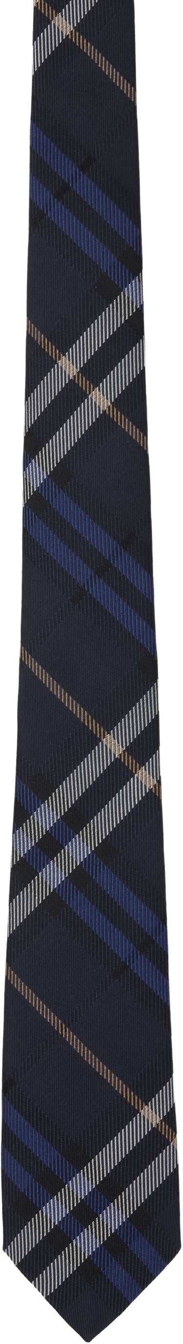 Doplnky Burberry Burberry Check Silk Tie Navy | 8110978, 0