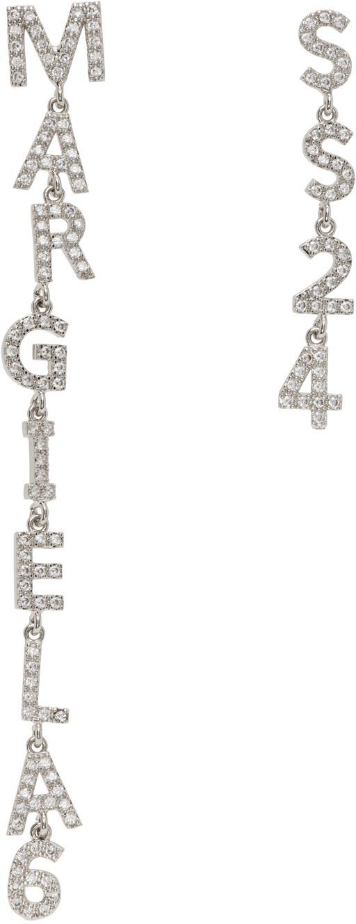 Náušnice Maison Margiela MM6 Letter Earrings Šedá | SM6VG0069 P6471, 0