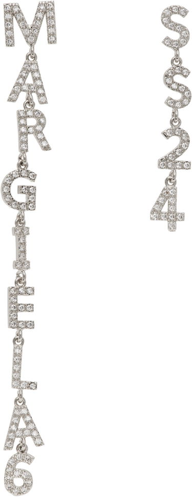 Náušnice Maison Margiela MM6 Letter Earrings Šedá | SM6VG0069 P6471, 0