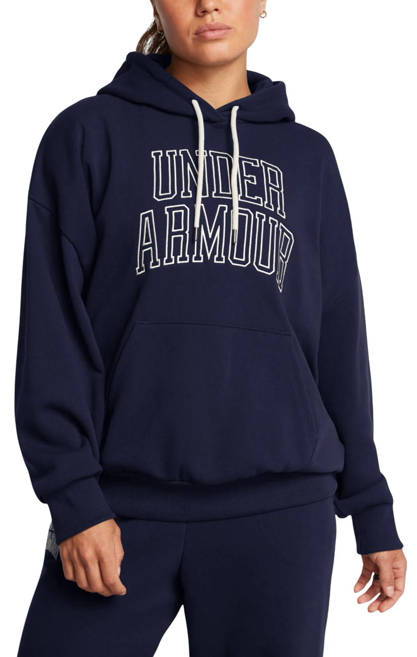 Mikina Under Armour Icon Heavyweight Terry Oversized Hoodie Navy | 1386494-410