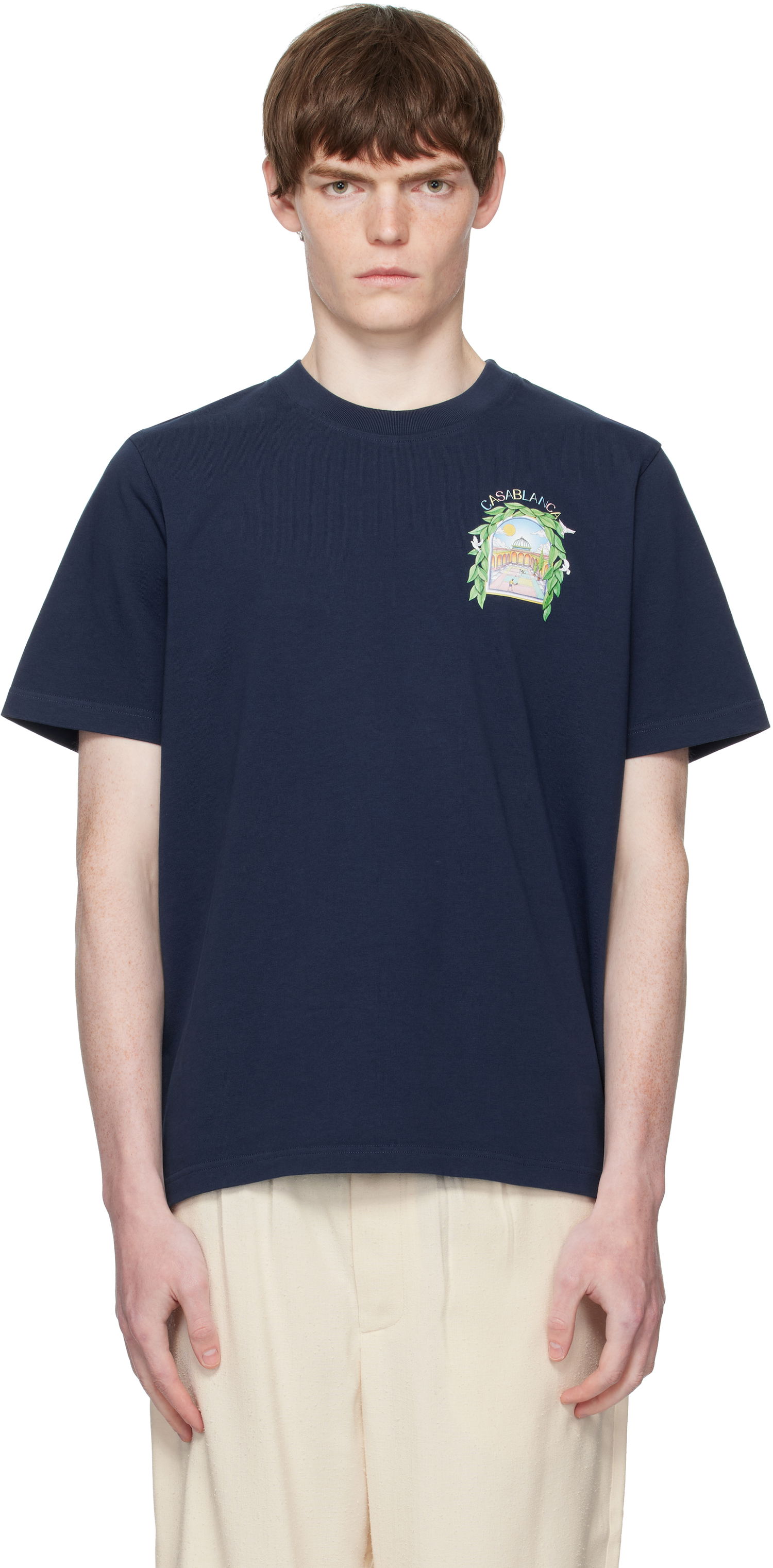 Tričko Casablanca Casablanca L'Arche De Tennis T-Shirt Navy | MPF25-JTS-001-14-EX-FLANNELS, 0