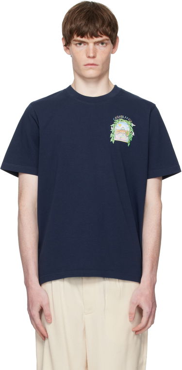 Tričko Casablanca Casablanca L'Arche De Tennis T-Shirt Navy | MPF25-JTS-001-14-EX-FLANNELS, 0