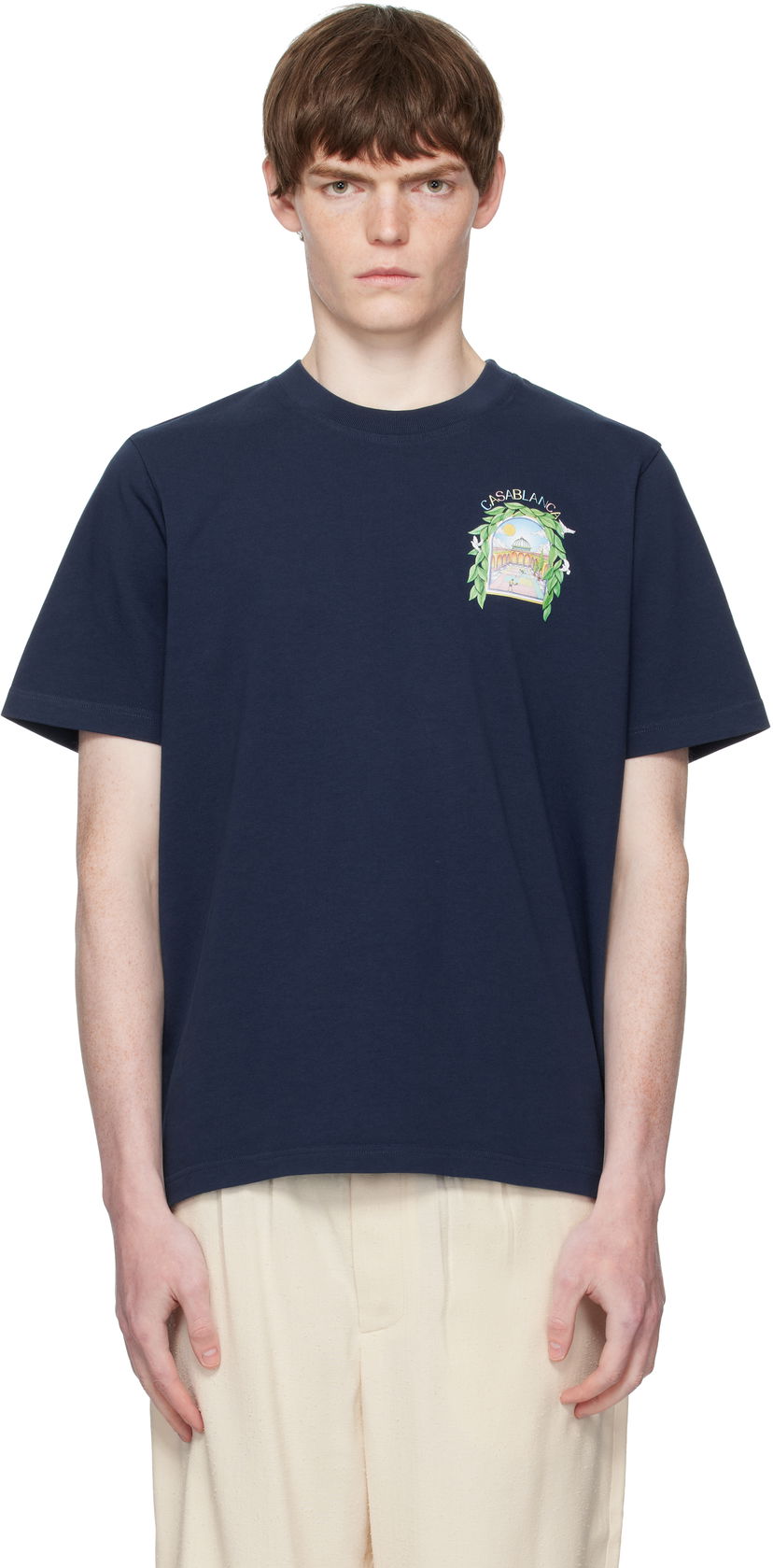 Tričko Casablanca Casablanca L'Arche De Tennis T-Shirt Navy | MPF25-JTS-001-14-EX-FLANNELS