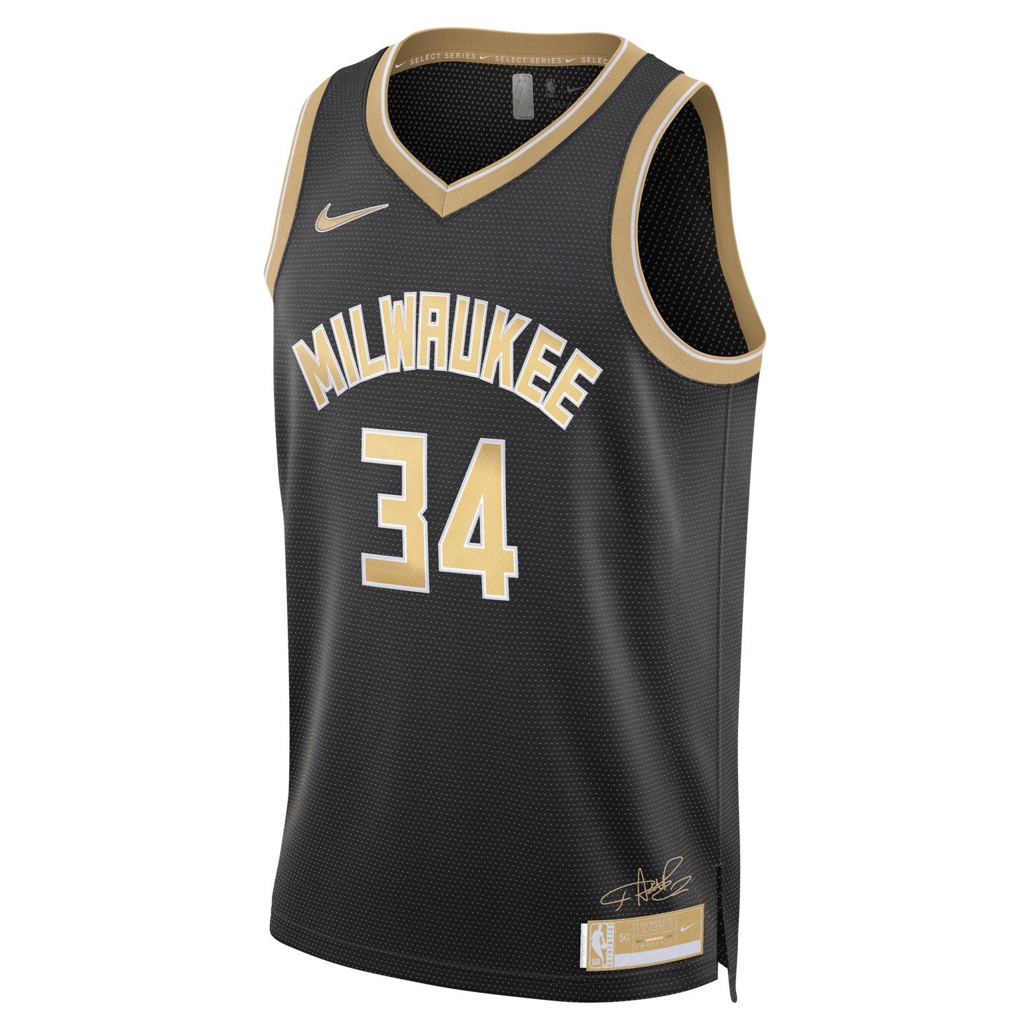 Dres Nike Dri-FIT NBA Swingman Janis Adetokunbo Milwaukee Bucks 2024 Select Series Čierna | FN5911-053, 0