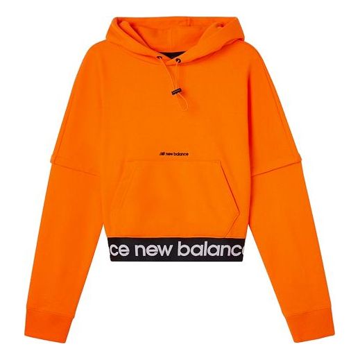 Mikina New Balance Solid Color Cropped Hoodie Oranžová | AWT03362-OR, 0