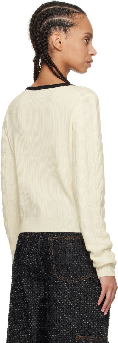 Sveter GANNI Ganni Cashmere Blend Tie Front Cardigan Béžová | K2412, 2
