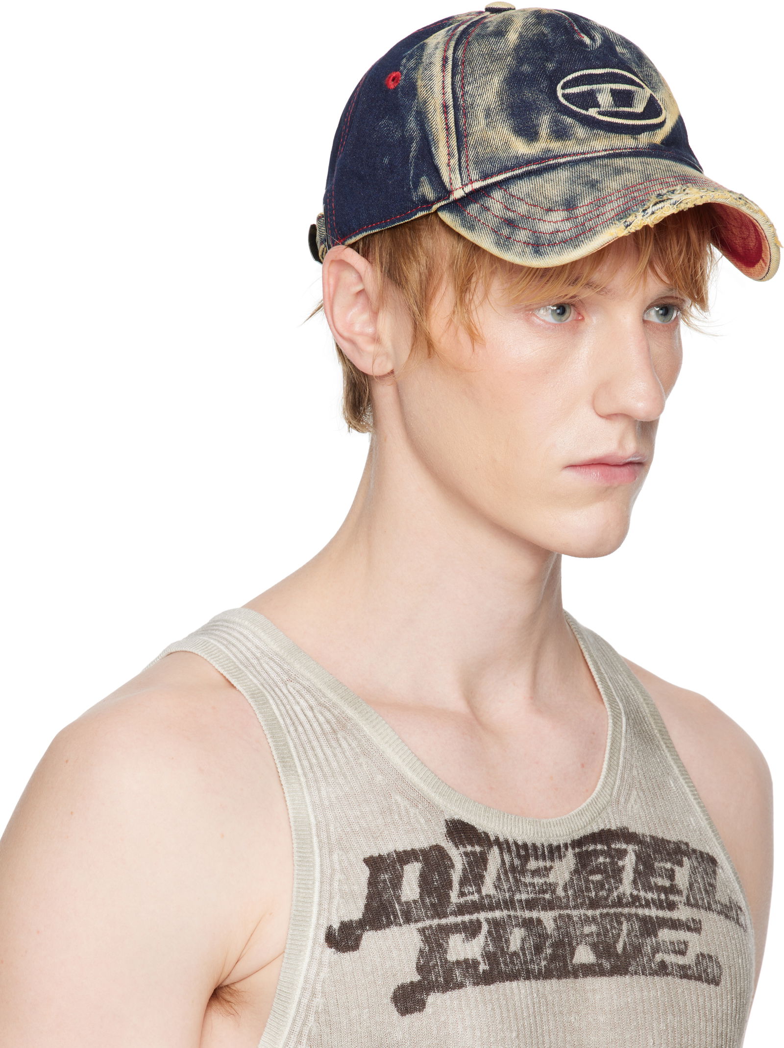 Diesel C-Seymon Distressed Denim Baseball Cap