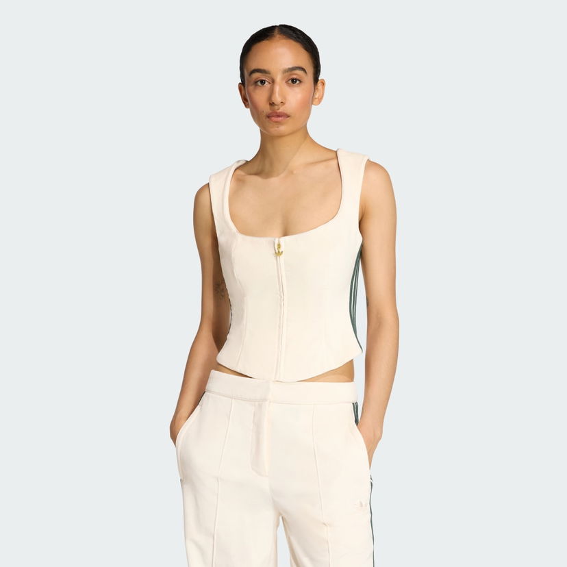 Tielko adidas Performance Velvet Corset Top Adidas Originals Biela | KF4692