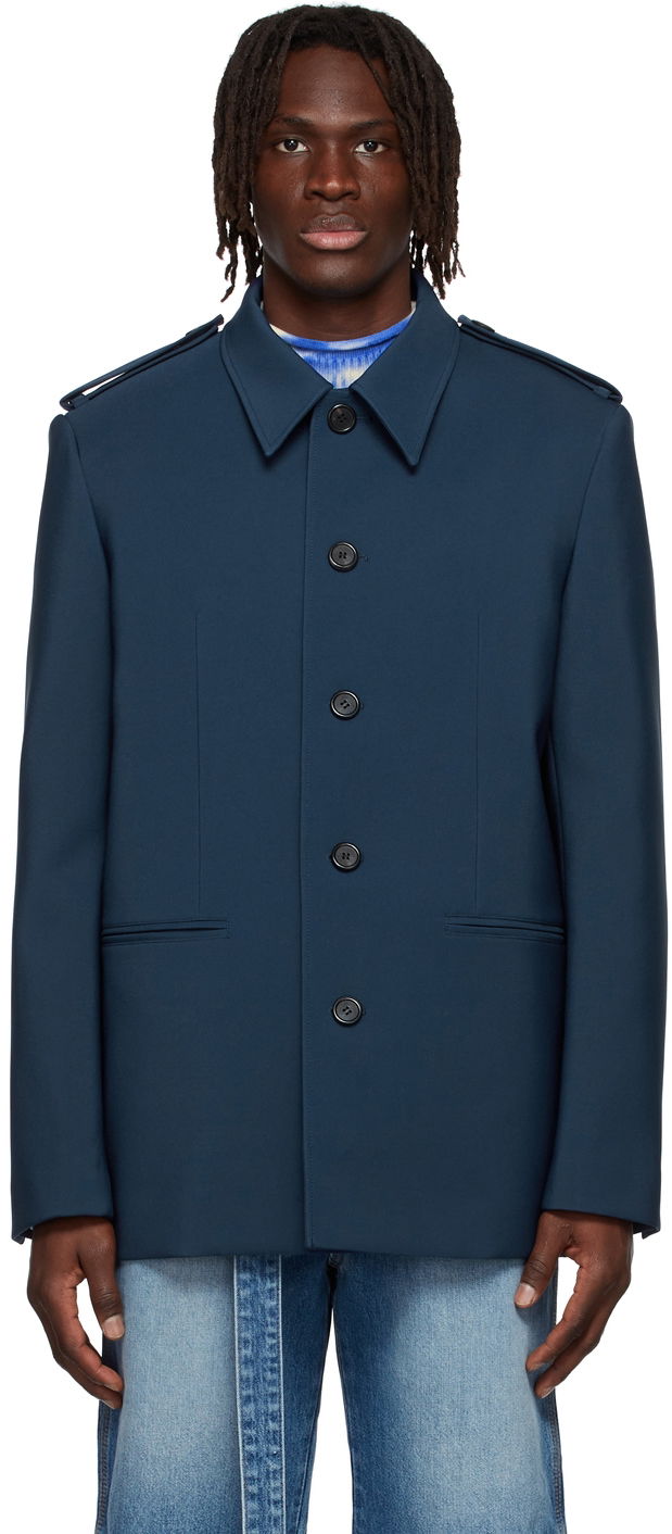 Bunda We11done We11done Regular Collar Jacket Navy | WD-JK1-22-084-M-NV, 0