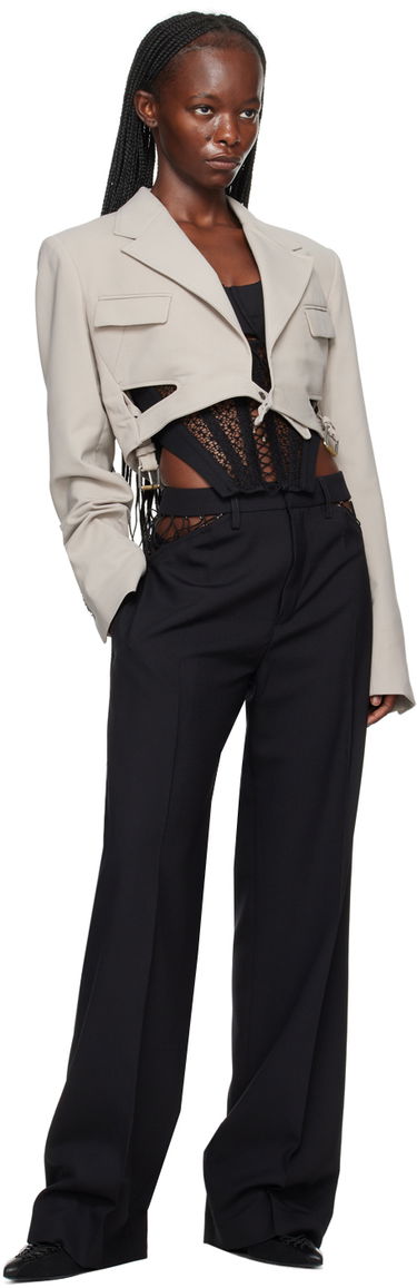 Nohavice Dion Lee Picot Detail High-Waisted Trousers Čierna | C2151P23, 3