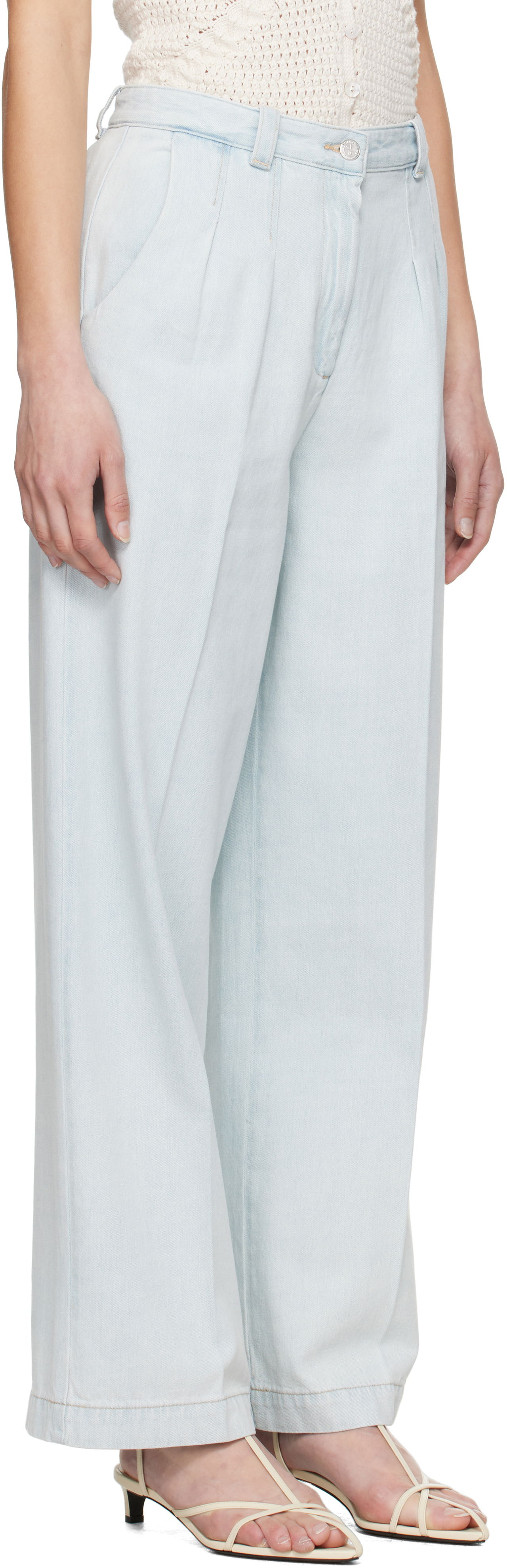 Nohavice A.P.C. A.P.C. Tressie Wide Leg Jeans Modrá | COHHJ-F08398, 1