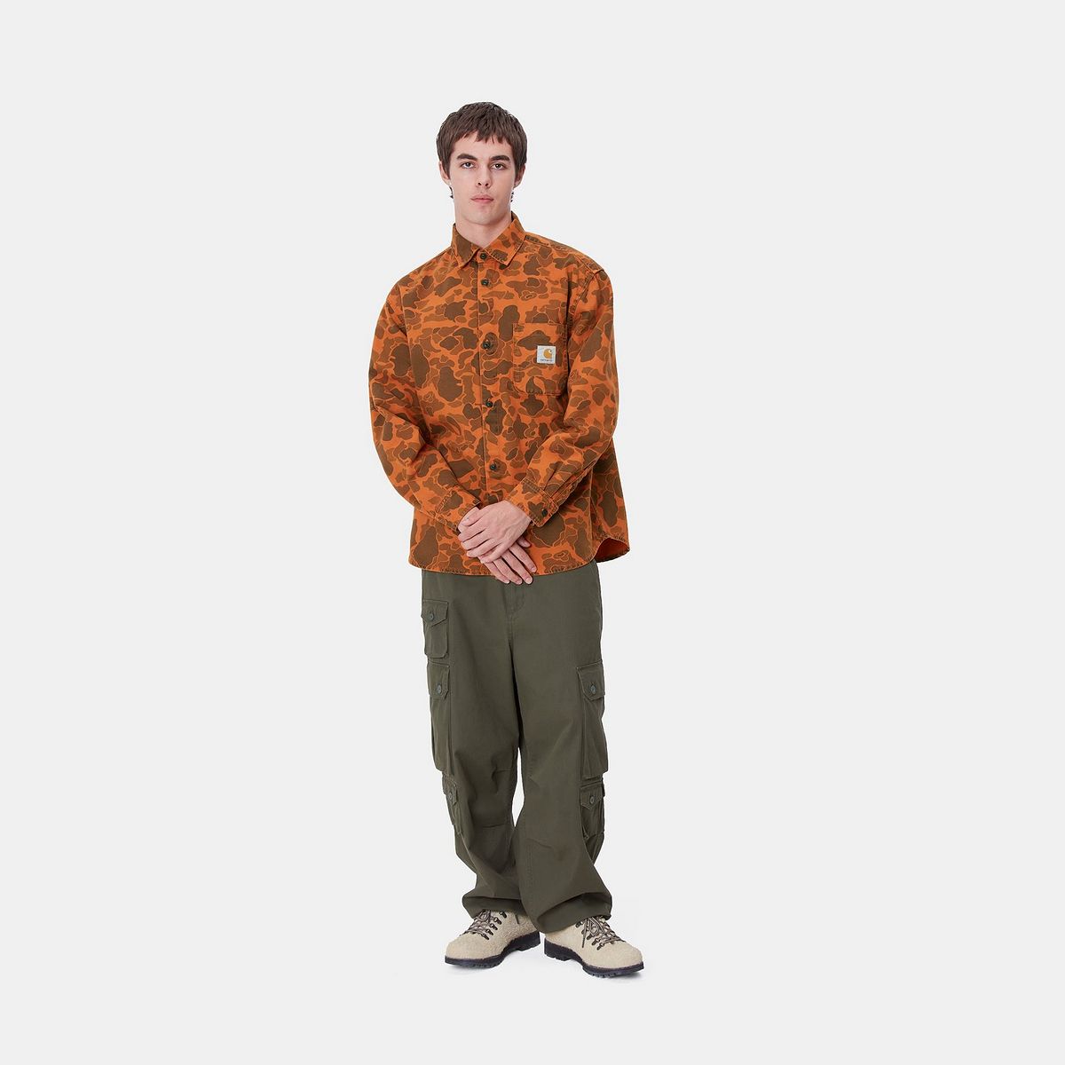 Košeľa Carhartt WIP Duck Camo Long Sleeve Shirt Oranžová | I033769_8, 1