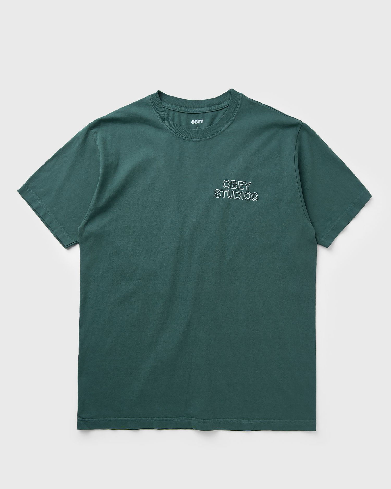 Tričko OBEY Obey Studios Outline T-Shirt Zelené | 167924095-RFR, 0