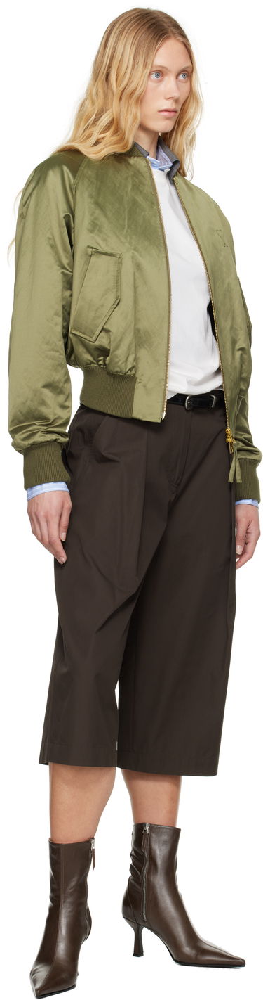Bomber bunda AMI AMI Paris Cotton Satin Ami de Coeur Bomber Jacket Zelené | FJK011.CO0100, 3