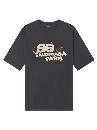 Tričko Balenciaga Dirty Paris Logo Tee Čierna | 612966-TNVN4-1059