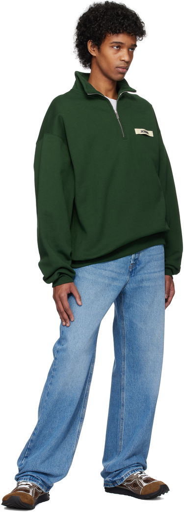 Sveter Jacquemus Jacquemus Gros Grain Zipped-Rollneck Sweatshirt Zelené | 25E255JS283-2458, 3