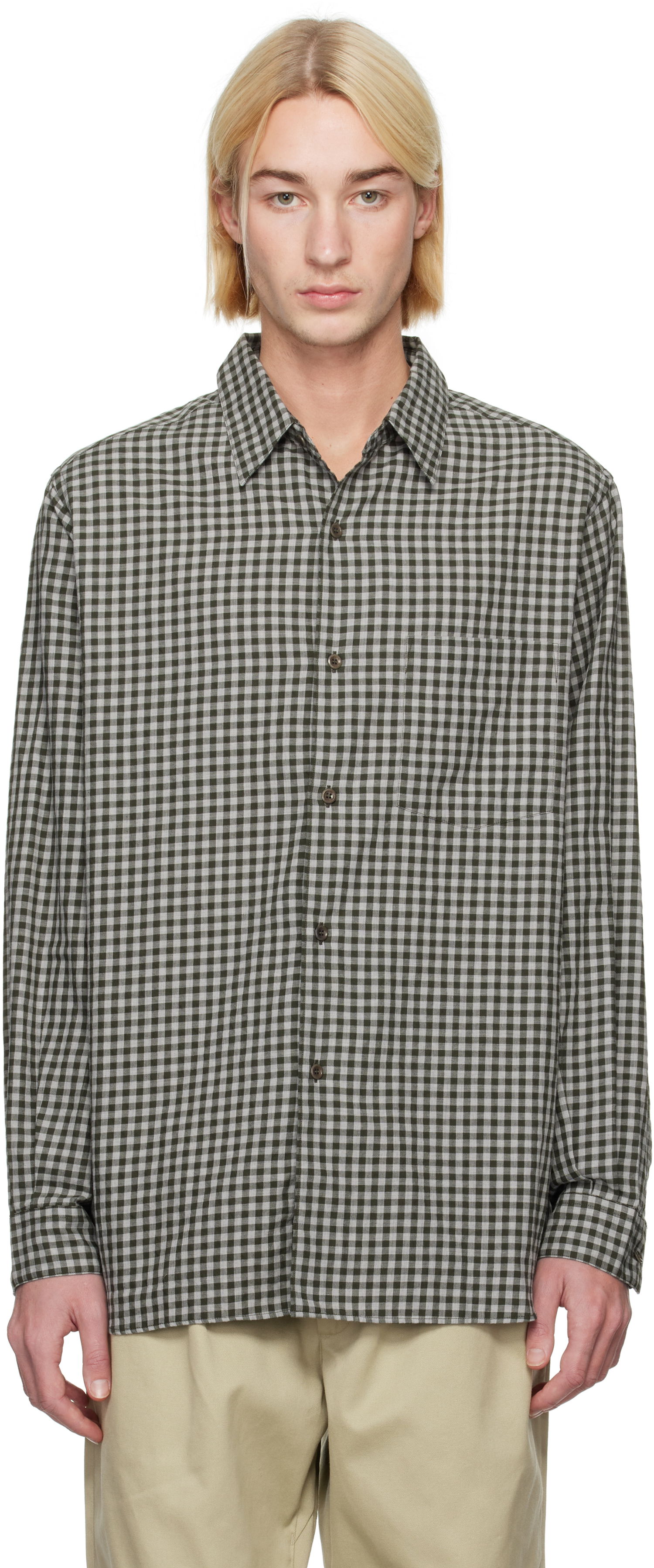 Košeľa NANAMICA Regular Collar Wind Shirt Šedá | S24FG049U, 0