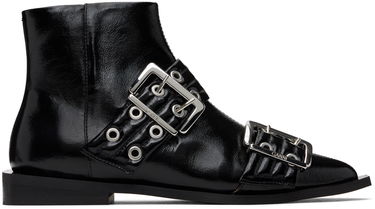 Bunda GANNI GANNI Feminine Buckle Flat Boots Čierna | S2650, 0