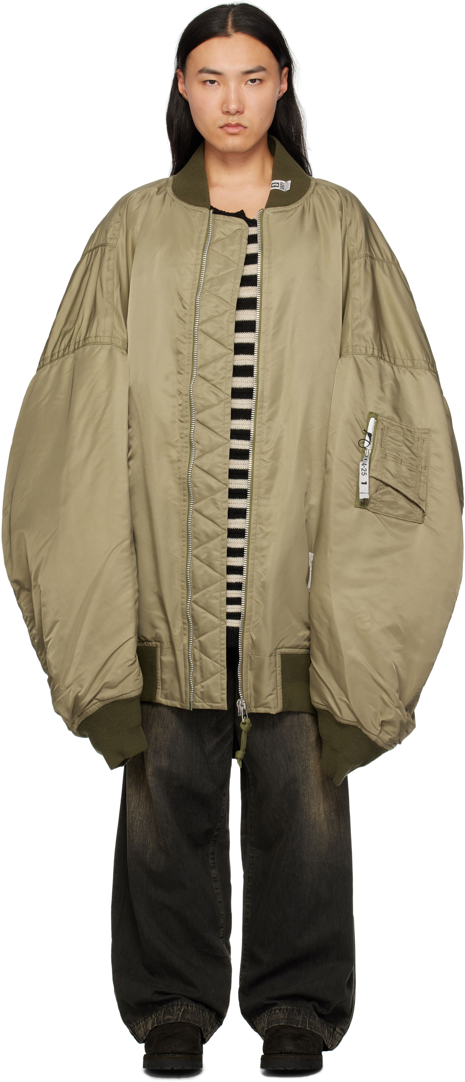 Bomber bunda Maison MIHARA YASUHIRO Huge Flight Bomber Jacket Zelené | A13BL054, 0