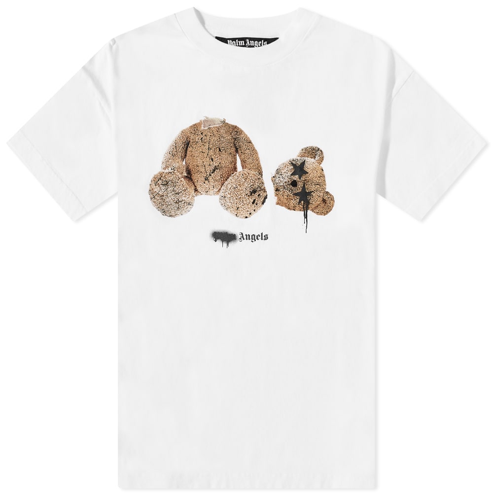 Tričko Palm Angels Spray Logo Kill The Bear Tee Biela | PMAA001F21JER0270160, 0