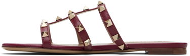 Tenisky a topánky Valentino Valentino Garavani Rockstud Flat Slide Sandals Vínová | 7W2S0C49VOD, 2