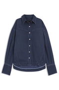 Oversized-fit rigid denim blouse