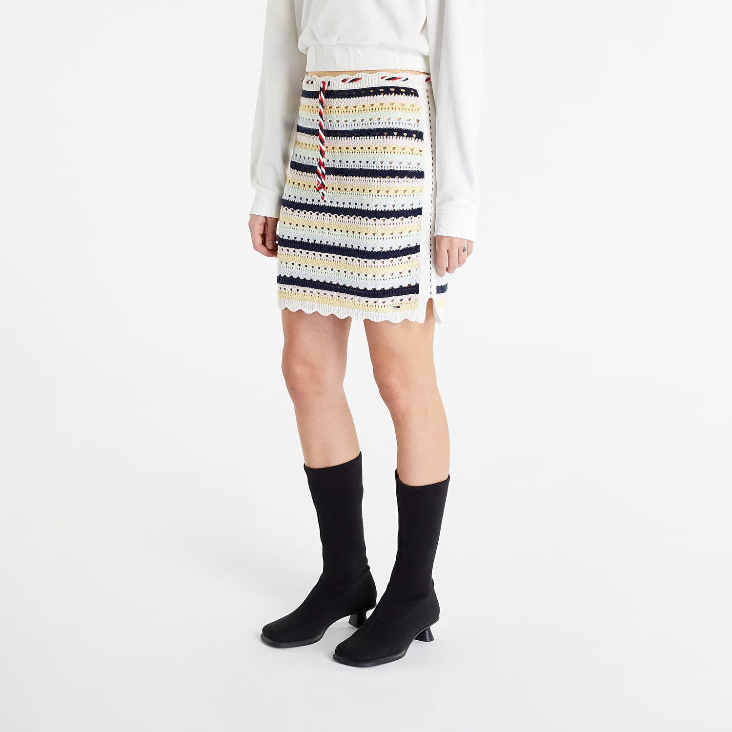 Sukňa Tommy Hilfiger Summer Crochet Skirt Biela | DW0DW15393 ZHO, 0