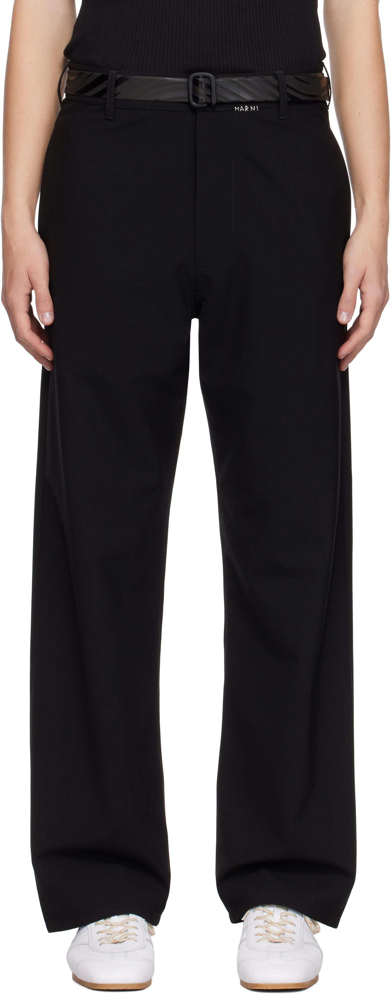 Nohavice Marni Wool Trousers Čierna | PUMU0270SU UTP771, 0