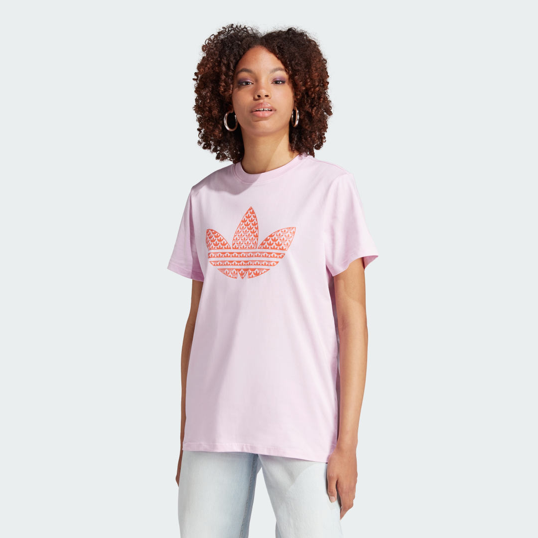 Tričko adidas Performance Trefoil Monogram Infill Béžová | IJ7068, 0