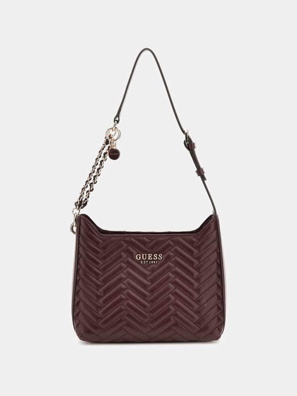 Taška cez rameno GUESS Quilted Shoulder Bag Fialová | HWQG9508180, 0
