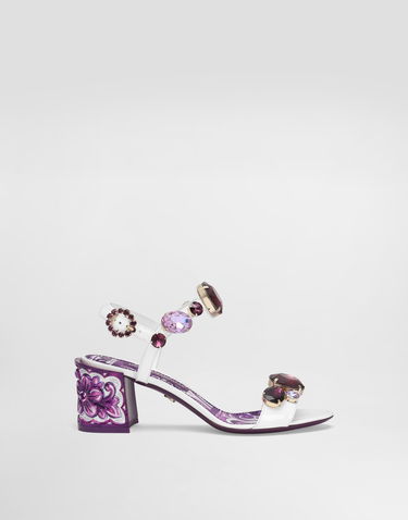 Doplnky Dolce & Gabbana Dolce & Gabbana Patent Leather Sandals With Jeweled Embellishments Biela | CR1733AT848I03TN, 0