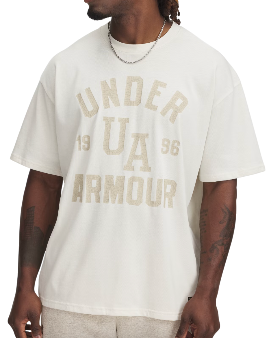 Tričko Under Armour Under Armour HW Varsity Oversized T-Shirt Biela | 1390179-279, 0