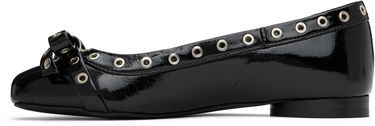 Šaty GANNI GANNI Eyelet Bow Ballerina Flats Čierna | S2755, 2